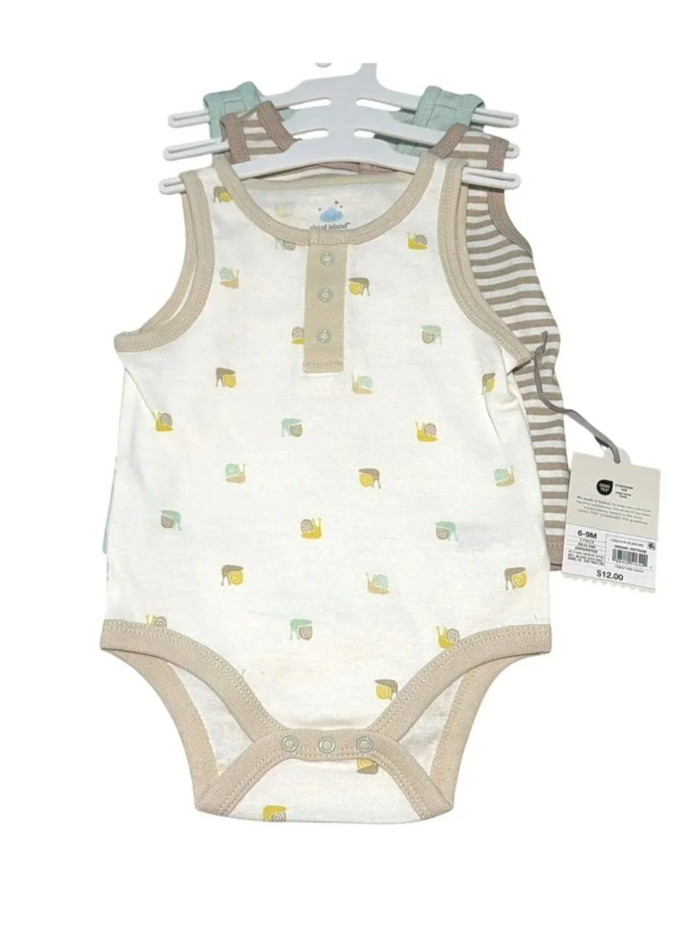 Cloud Island Baby Sleeveless Bodysuits 3-Pack One Piece Bodysuits New